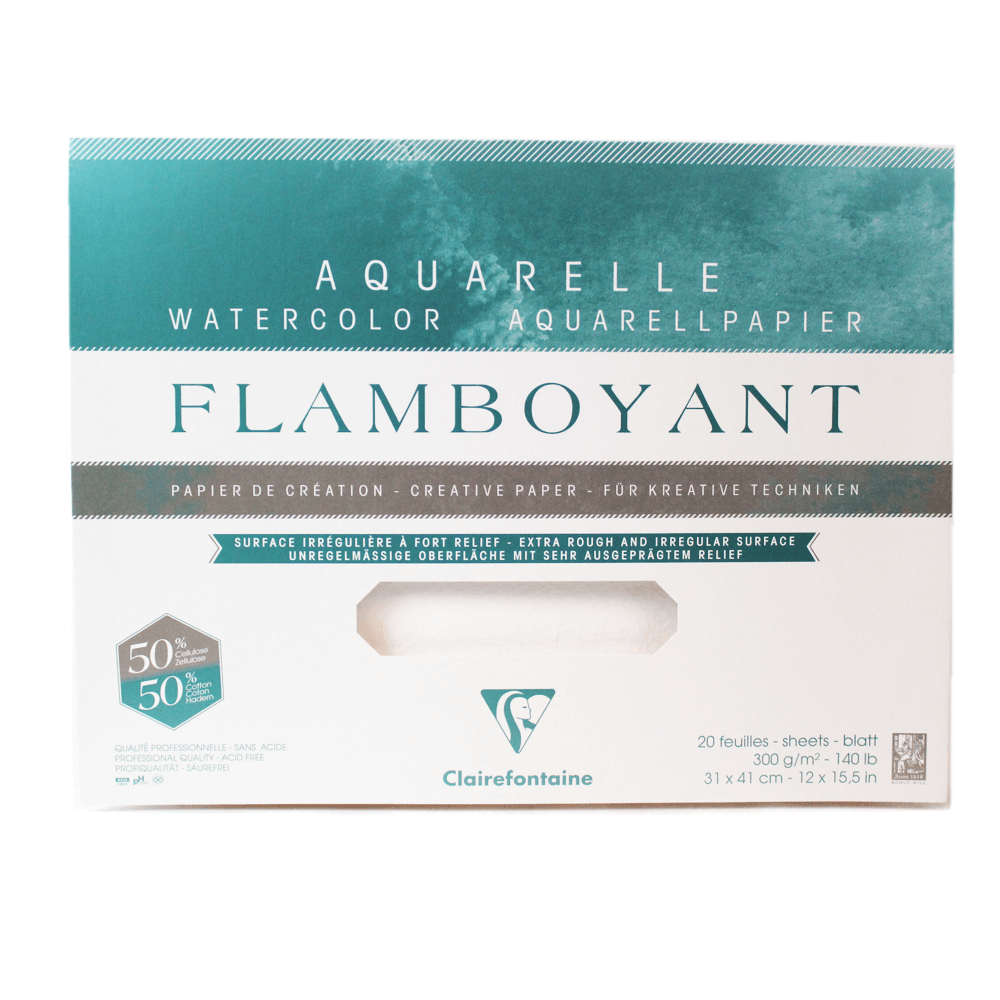 Papel Para Aquarela Flamboyant 31x41cm Clairefontaine